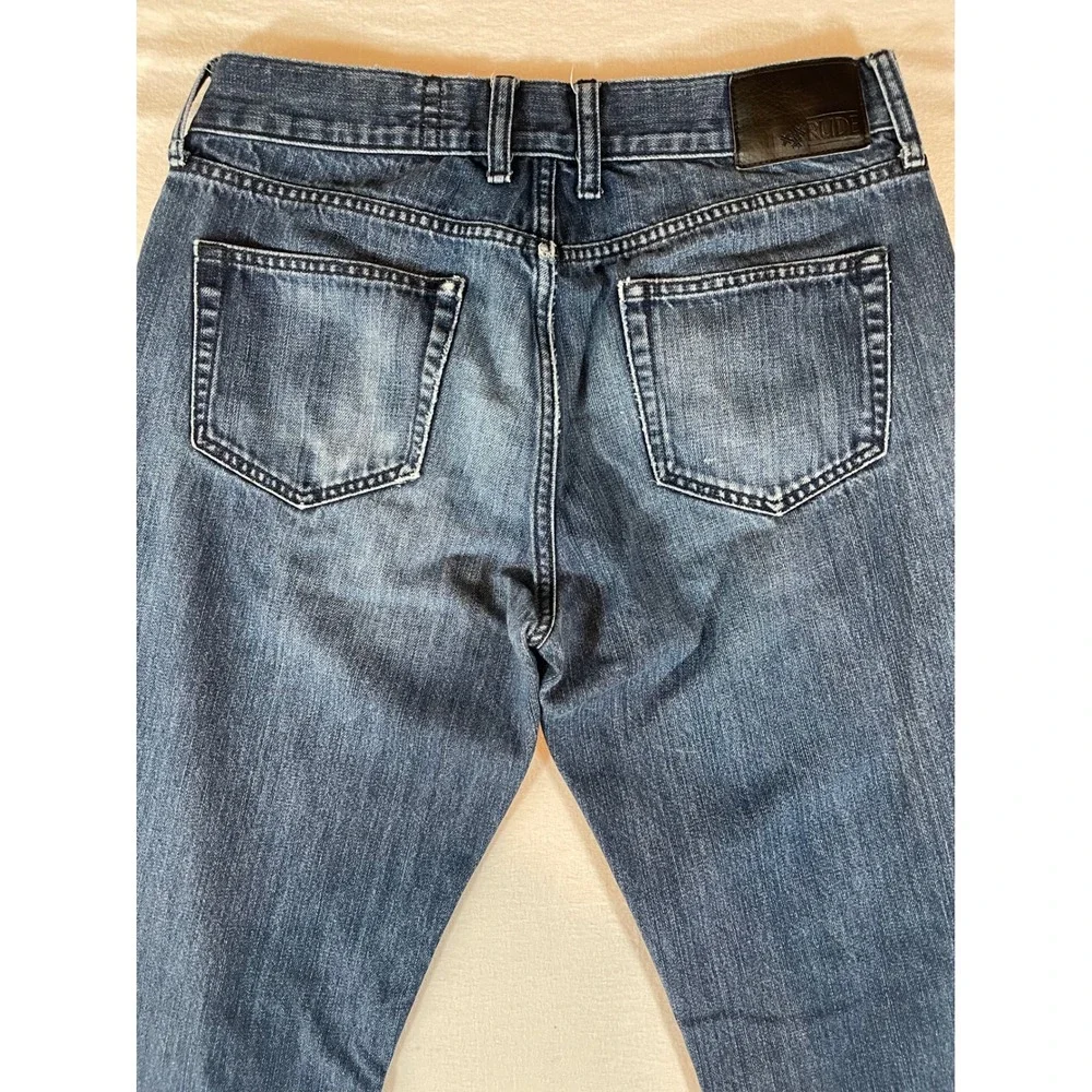 Rude XXX Mens Slim Straight Leg Jeans Medium Wash Blue Denim 32x32